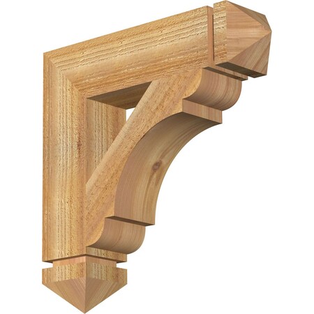 Ekena Millwork Olympic Arts & Crafts Rough Sawn Bracket, Western Red Cedar, 4"W x 18"D x 18"H BKT04X18X18OLY03RWR